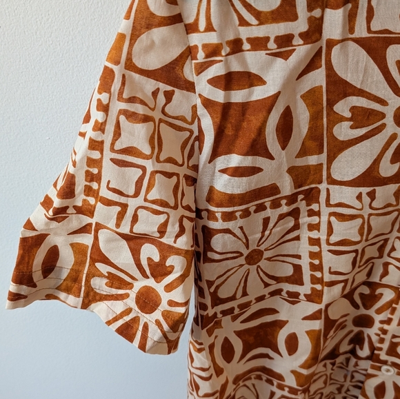 Zara Safari print oversized lightweight button down top. Size Small - Picture 5 of 8